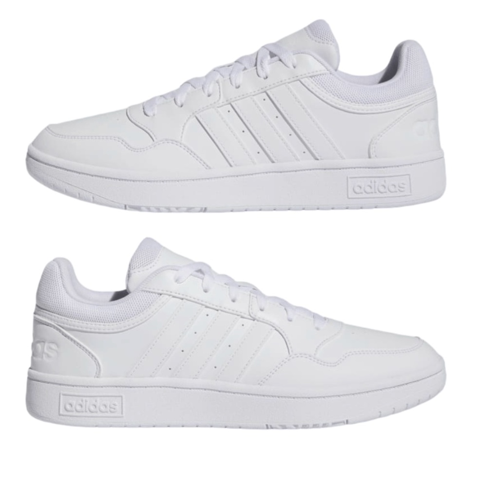 Size 8.5 -ADIDAS HOOPS 3.0 LOW CLASSIC VINTAGE- WOMEN'S SHOES - WHITE